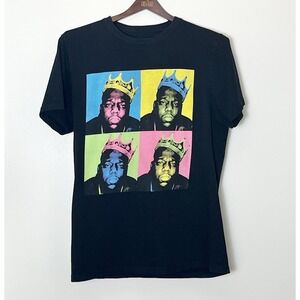 Notorious BIG T-Shirt Men's Medium Black Colorblock Vibrant‎ 90s Rap Music